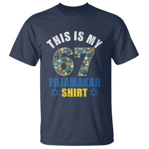 Funny 67 Hanukkah T Shirt This Is My 67 Pajamakah Gift TS11 Navy Print Your Wear