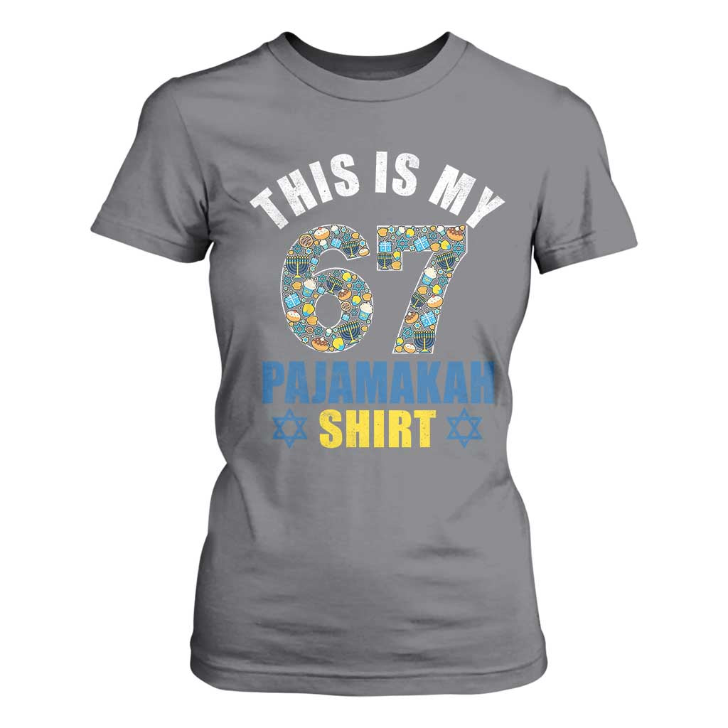 Funny 67 Hanukkah T Shirt For Women This Is My 67 Pajamakah Gift TS11 Charcoal Print Your Wear