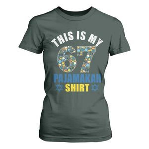 Funny 67 Hanukkah T Shirt For Women This Is My 67 Pajamakah Gift TS11 Dark Forest Green Print Your Wear