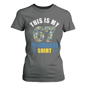 Funny 67 Hanukkah T Shirt For Women This Is My 67 Pajamakah Gift TS11 Dark Heather Print Your Wear