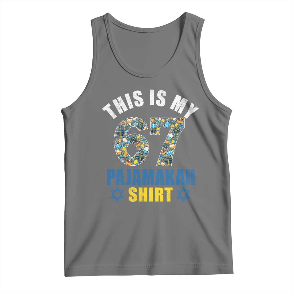 Funny 67 Hanukkah Tank Top This Is My 67 Pajamakah Gift TS11 Black Heather Print Your Wear