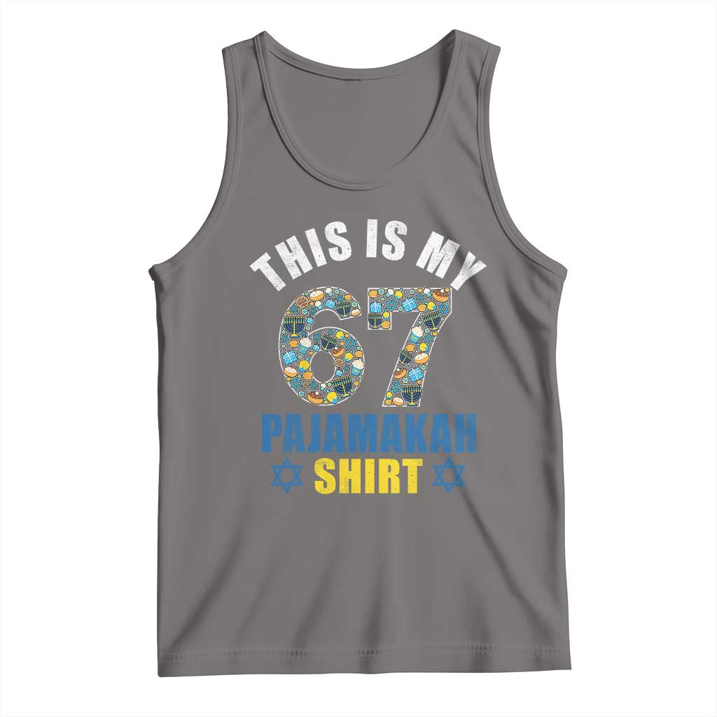 Funny 67 Hanukkah Tank Top This Is My 67 Pajamakah Gift TS11 Deep Heather Print Your Wear