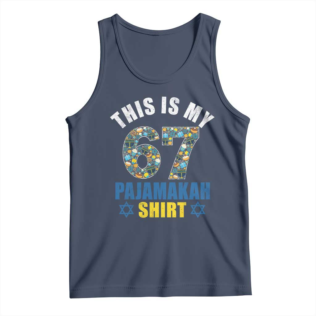 Funny 67 Hanukkah Tank Top This Is My 67 Pajamakah Gift TS11 Navy Print Your Wear