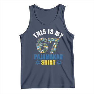 Funny 67 Hanukkah Tank Top This Is My 67 Pajamakah Gift TS11 Navy Print Your Wear