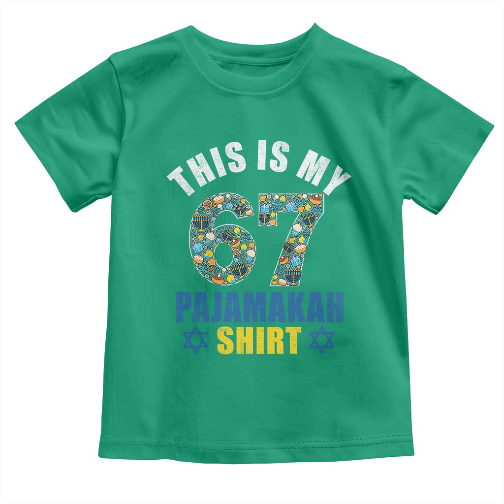 Funny 67 Hanukkah Toddler T Shirt This Is My 67 Pajamakah Gift TS11 Irish Green Print Your Wear