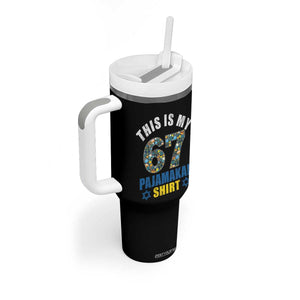 Funny 67 Hanukkah Tumbler With Handle This Is My 67 Pajamakah Gift TS11 Print Your Wear