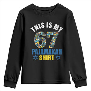Funny 67 Hanukkah Youth Sweatshirt This Is My 67 Pajamakah Gift TS11 Black Print Your Wear