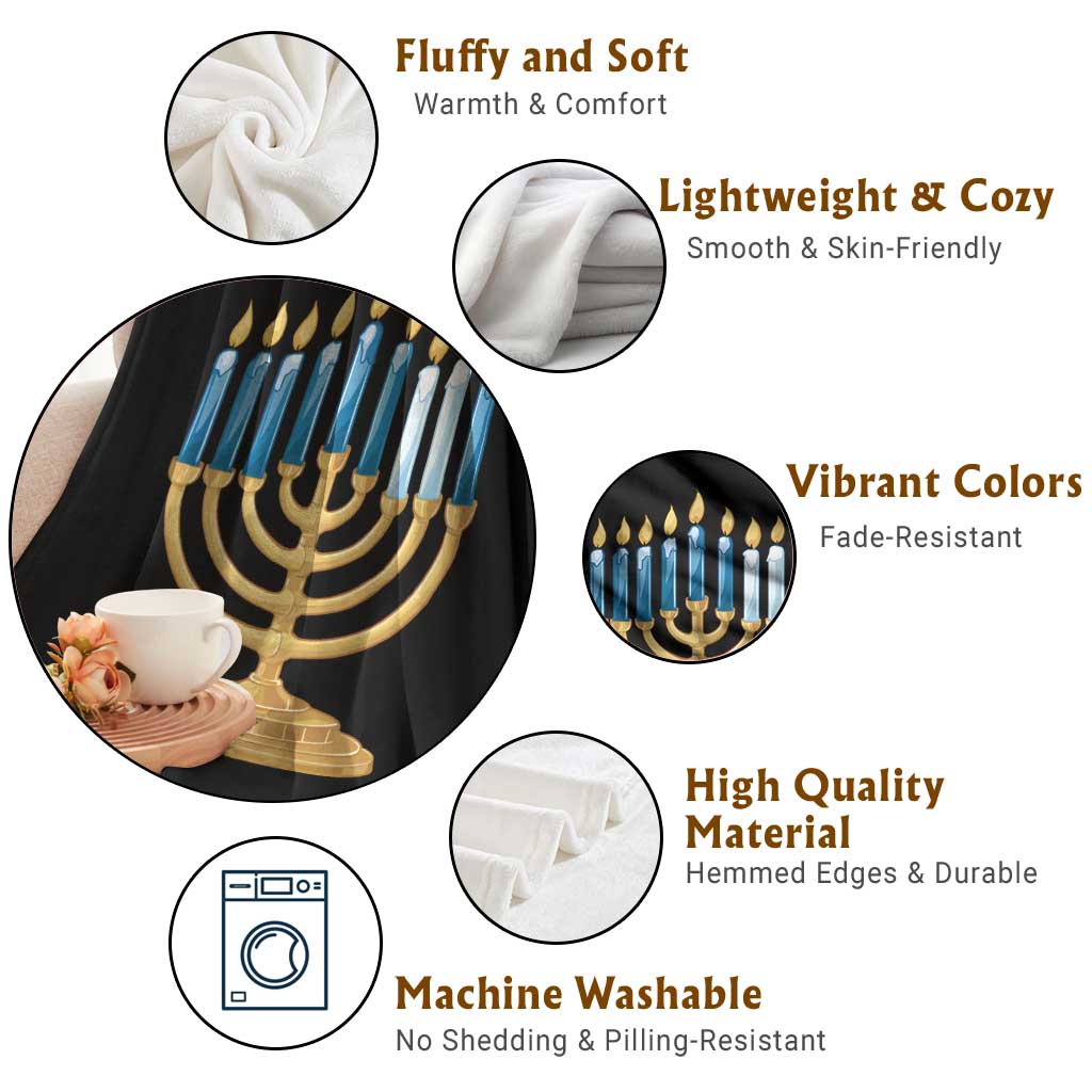 Funny 67 Hanukkah Throw Blanket Chanukah Menorah Sixth Seventh Night TS11 Print Your Wear