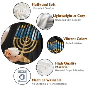 Funny 67 Hanukkah Throw Blanket Chanukah Menorah Sixth Seventh Night TS11 Print Your Wear