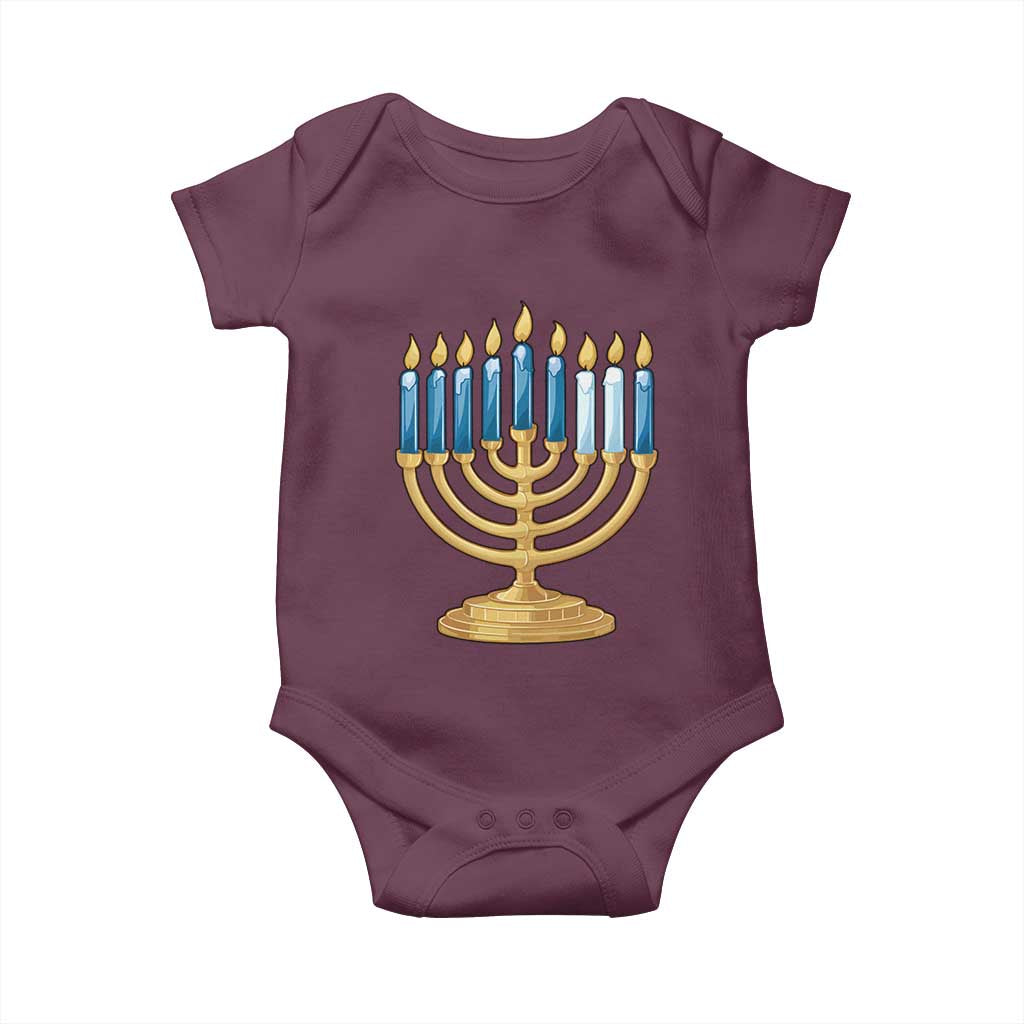 Funny 67 Hanukkah Baby Onesie Chanukah Menorah Sixth Seventh Night TS11 Maroon Print Your Wear