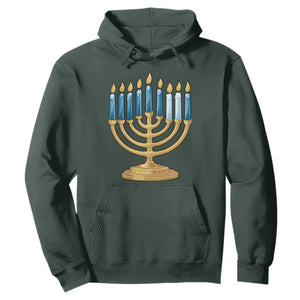 Funny 67 Hanukkah Hoodie Chanukah Menorah Sixth Seventh Night TS11 Dark Forest Green Print Your Wear