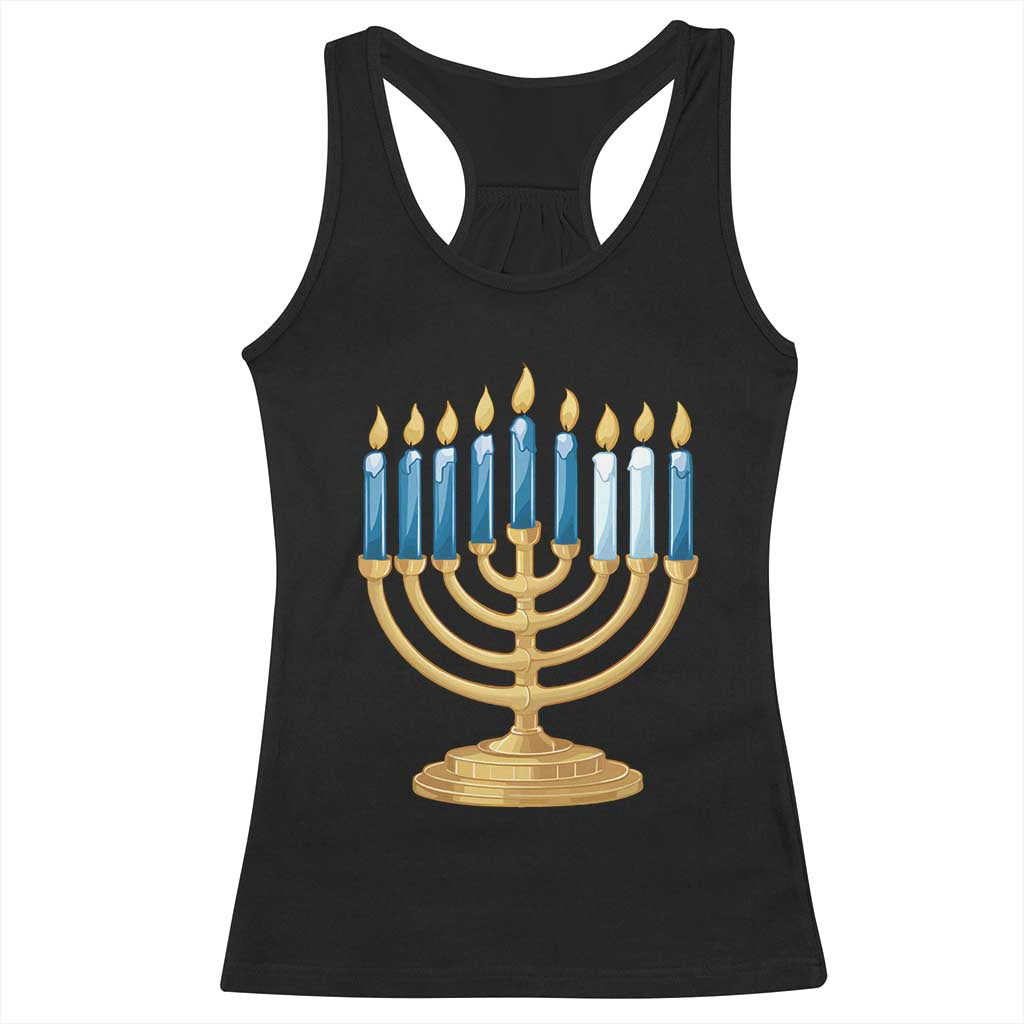 Funny 67 Hanukkah Racerback Tank Top Chanukah Menorah Sixth Seventh Night - Print Your Wear