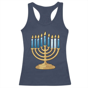 Funny 67 Hanukkah Racerback Tank Top Chanukah Menorah Sixth Seventh Night - Print Your Wear