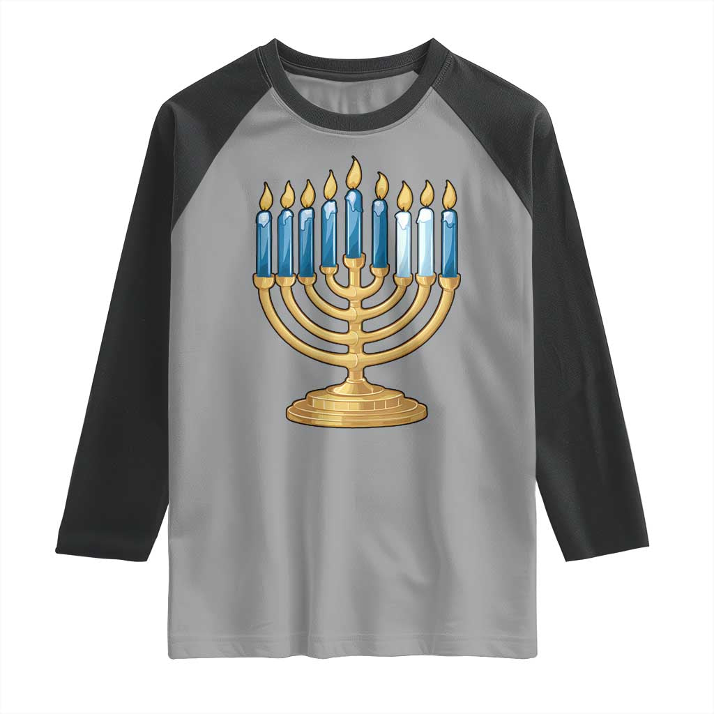 Funny 67 Hanukkah Raglan Shirt Chanukah Menorah Sixth Seventh Night TS11 Sport Gray Black Print Your Wear