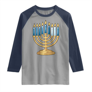 Funny 67 Hanukkah Raglan Shirt Chanukah Menorah Sixth Seventh Night TS11 Sport Gray Navy Print Your Wear