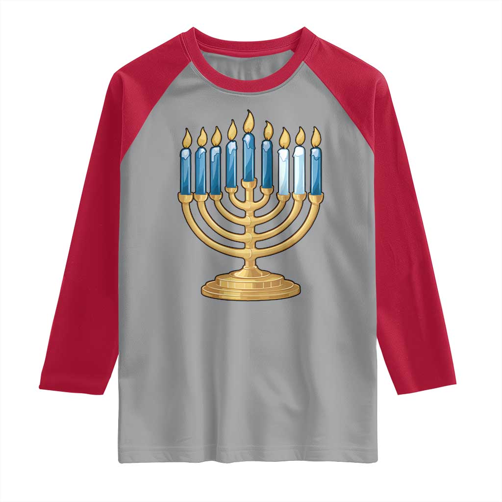 Funny 67 Hanukkah Raglan Shirt Chanukah Menorah Sixth Seventh Night TS11 Sport Gray Red Print Your Wear