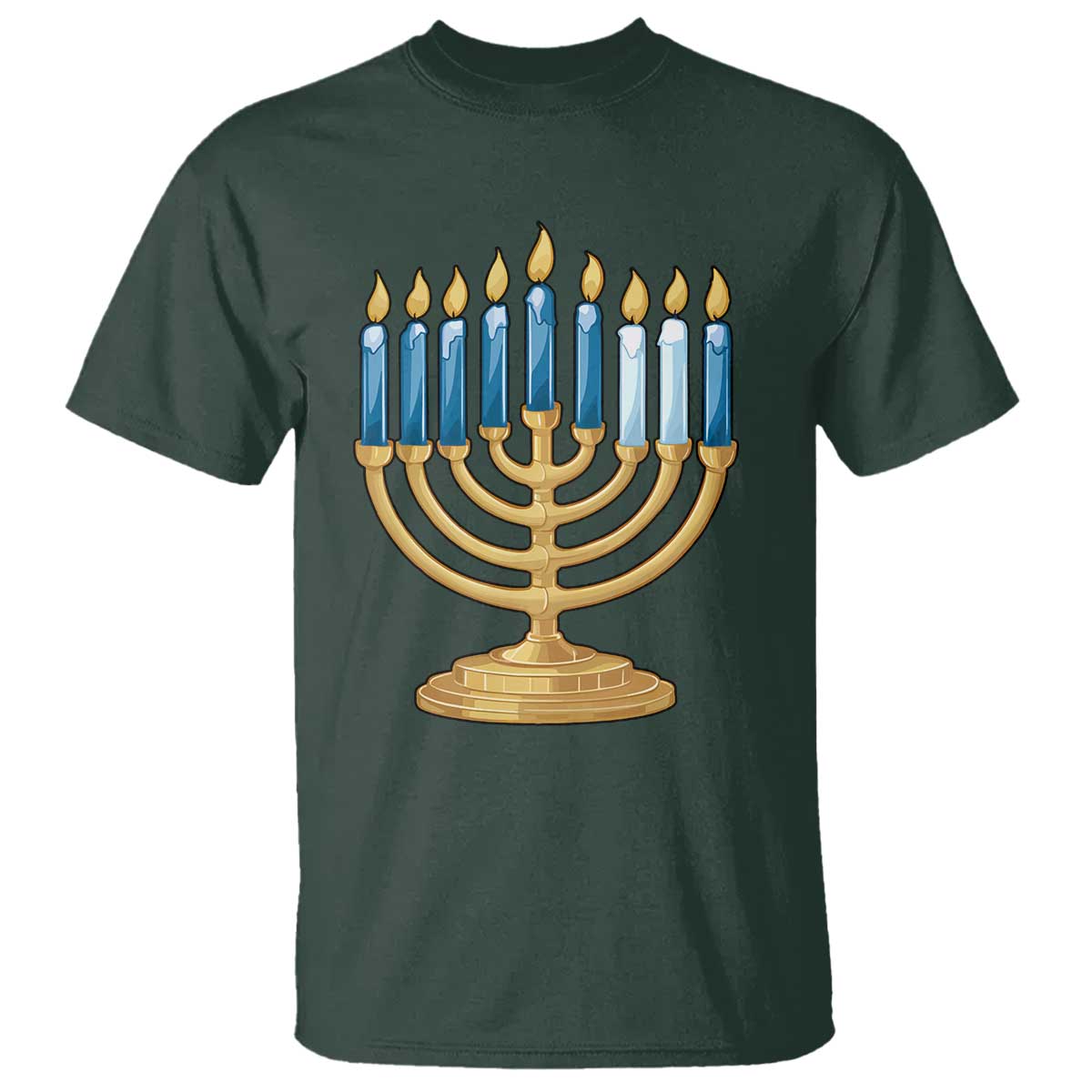 Funny 67 Hanukkah T Shirt Chanukah Menorah Sixth Seventh Night TS11 Dark Forest Green Print Your Wear