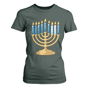 Funny 67 Hanukkah T Shirt For Women Chanukah Menorah Sixth Seventh Night TS11 Dark Forest Green Print Your Wear