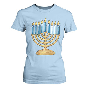 Funny 67 Hanukkah T Shirt For Women Chanukah Menorah Sixth Seventh Night TS11 Light Blue Print Your Wear