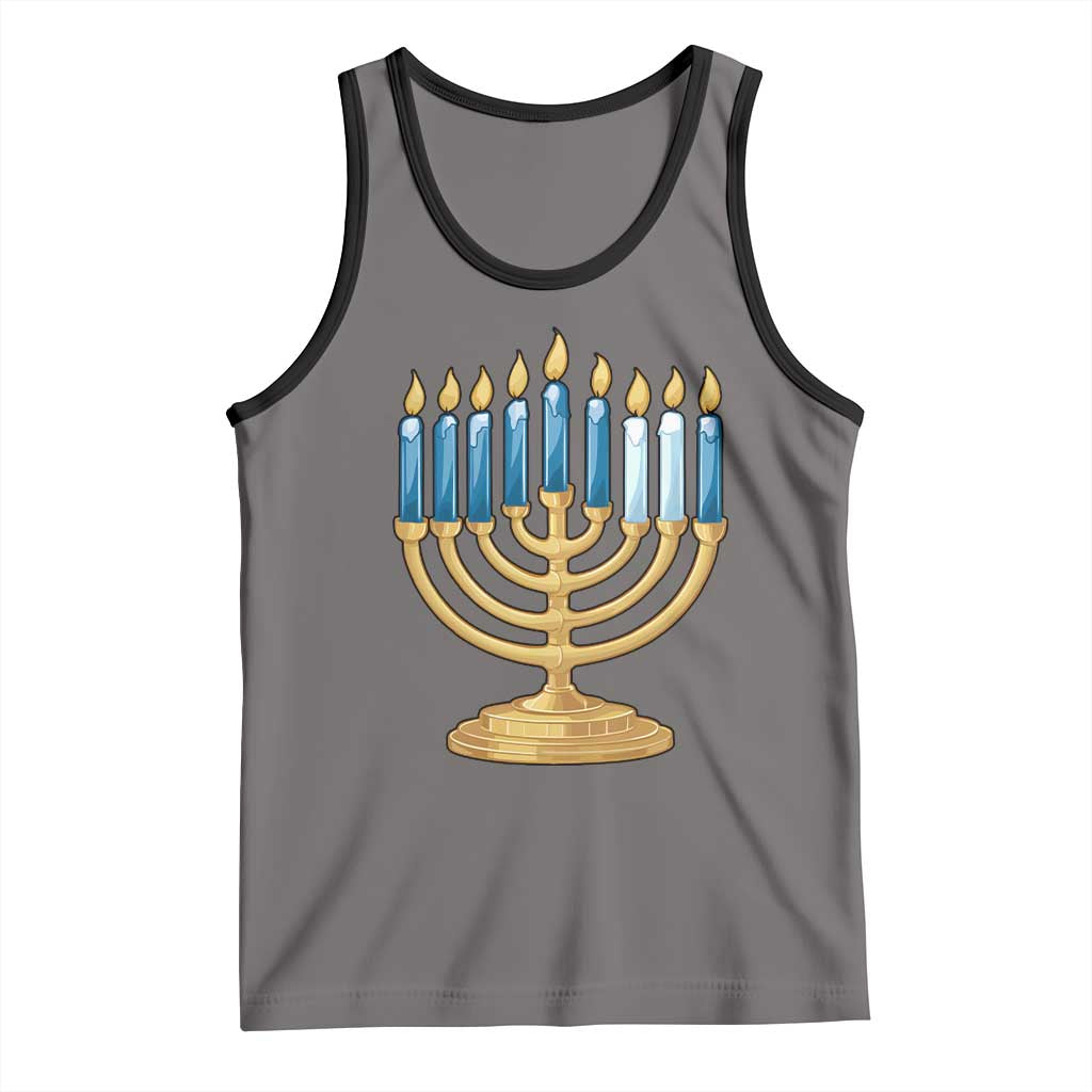Funny 67 Hanukkah Tank Top Chanukah Menorah Sixth Seventh Night TS11 Deep Heather Black Print Your Wear