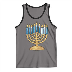 Funny 67 Hanukkah Tank Top Chanukah Menorah Sixth Seventh Night TS11 Deep Heather Black Print Your Wear