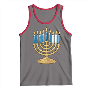Funny 67 Hanukkah Tank Top Chanukah Menorah Sixth Seventh Night TS11 Deep Heather Red Print Your Wear