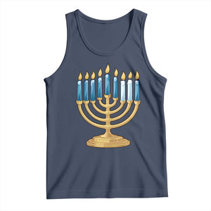 Funny 67 Hanukkah Tank Top Chanukah Menorah Sixth Seventh Night TS11 Navy Print Your Wear