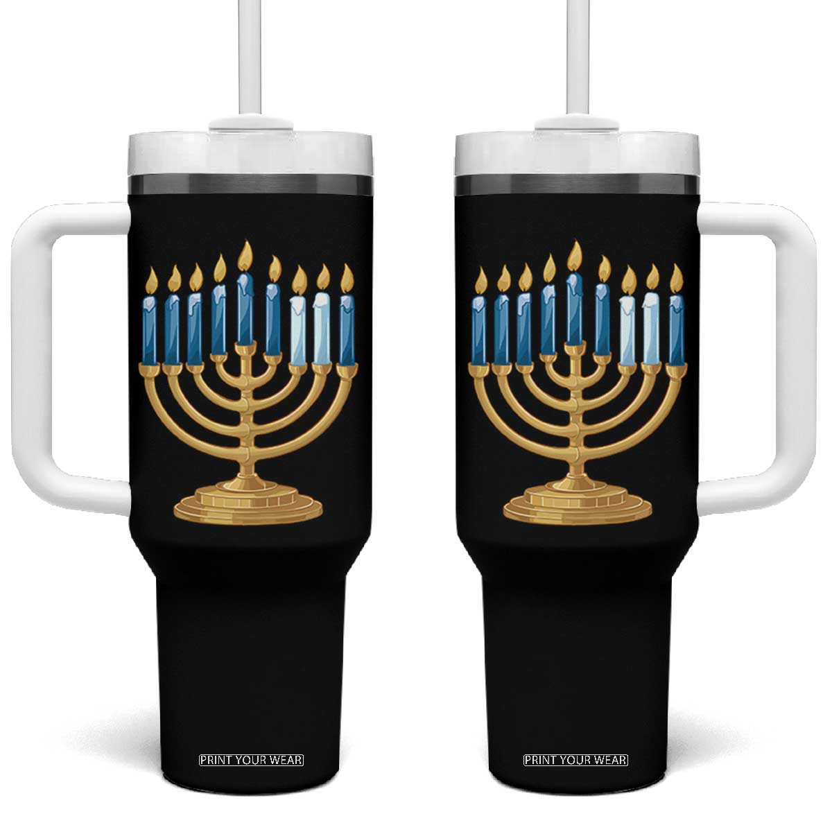 Funny 67 Hanukkah Tumbler With Handle Chanukah Menorah Sixth Seventh Night TS11 One Size: 40 oz Black Print Your Wear