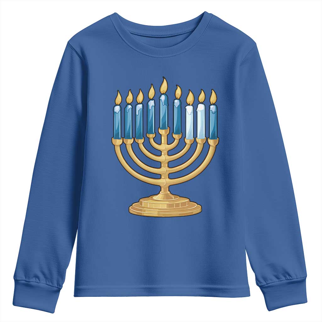Funny 67 Hanukkah Youth Sweatshirt Chanukah Menorah Sixth Seventh Night TS11 Royal Blue Print Your Wear