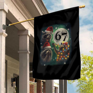 Funny Christmas Three Raccoons 67 Garden Flag Trash Panda Moon Howling Six Seven Meme TS11 Print Your Wear