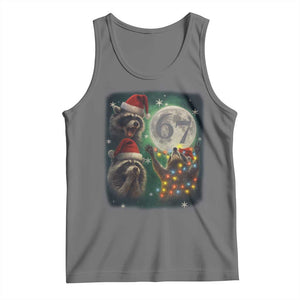 Funny Christmas Three Raccoons 67 Tank Top Trash Panda Moon Howling Six Seven Meme TS11 Black Heather Print Your Wear