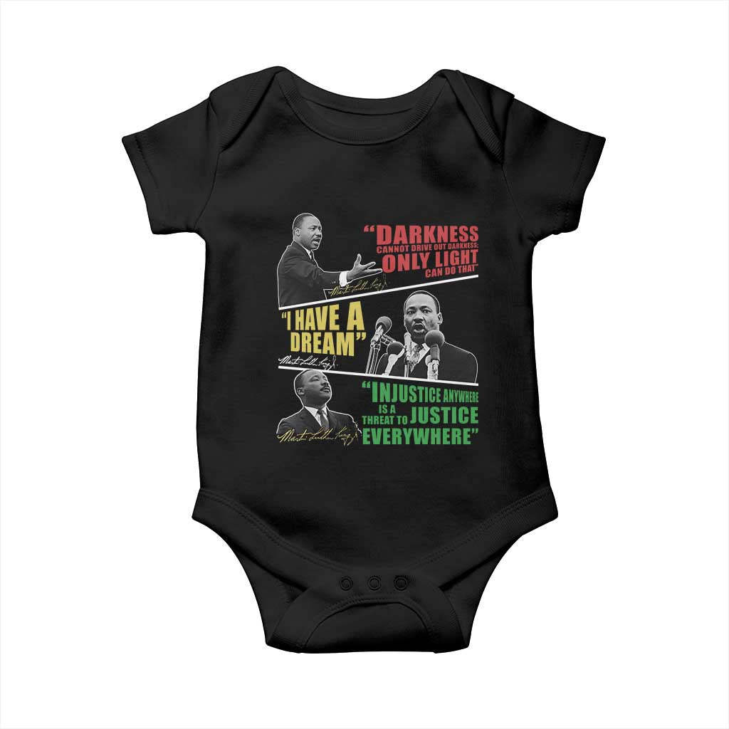 Martin Luther King MLK Quotes Black History Leaders Baby Onesie TS11 Black Print Your Wear