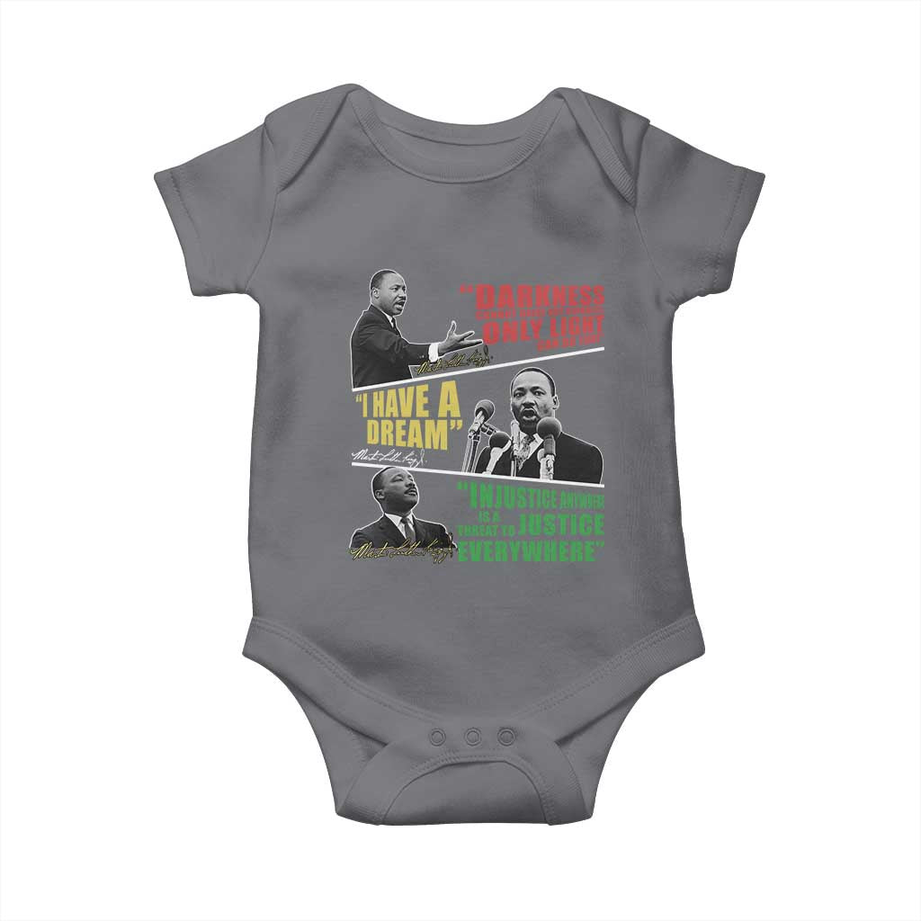 Martin Luther King MLK Quotes Black History Leaders Baby Onesie TS11 Charcoal Print Your Wear