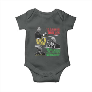 Martin Luther King MLK Quotes Black History Leaders Baby Onesie TS11 Dark Heather Print Your Wear
