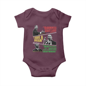 Martin Luther King MLK Quotes Black History Leaders Baby Onesie TS11 Maroon Print Your Wear