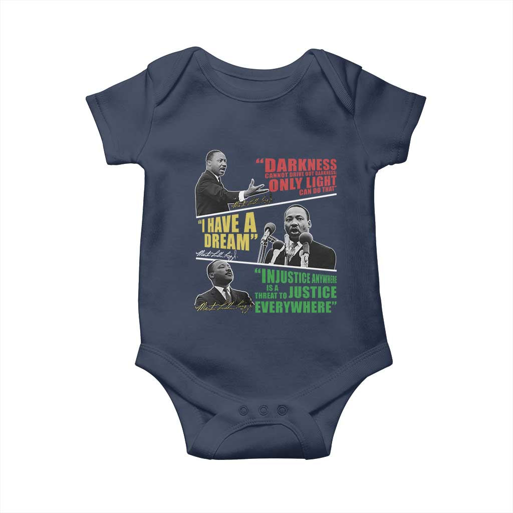 Martin Luther King MLK Quotes Black History Leaders Baby Onesie TS11 Navy Print Your Wear