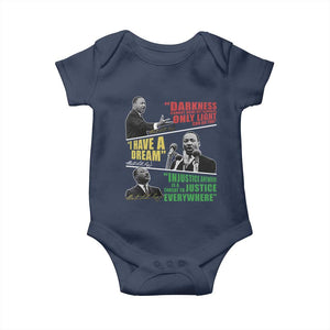 Martin Luther King MLK Quotes Black History Leaders Baby Onesie TS11 Navy Print Your Wear
