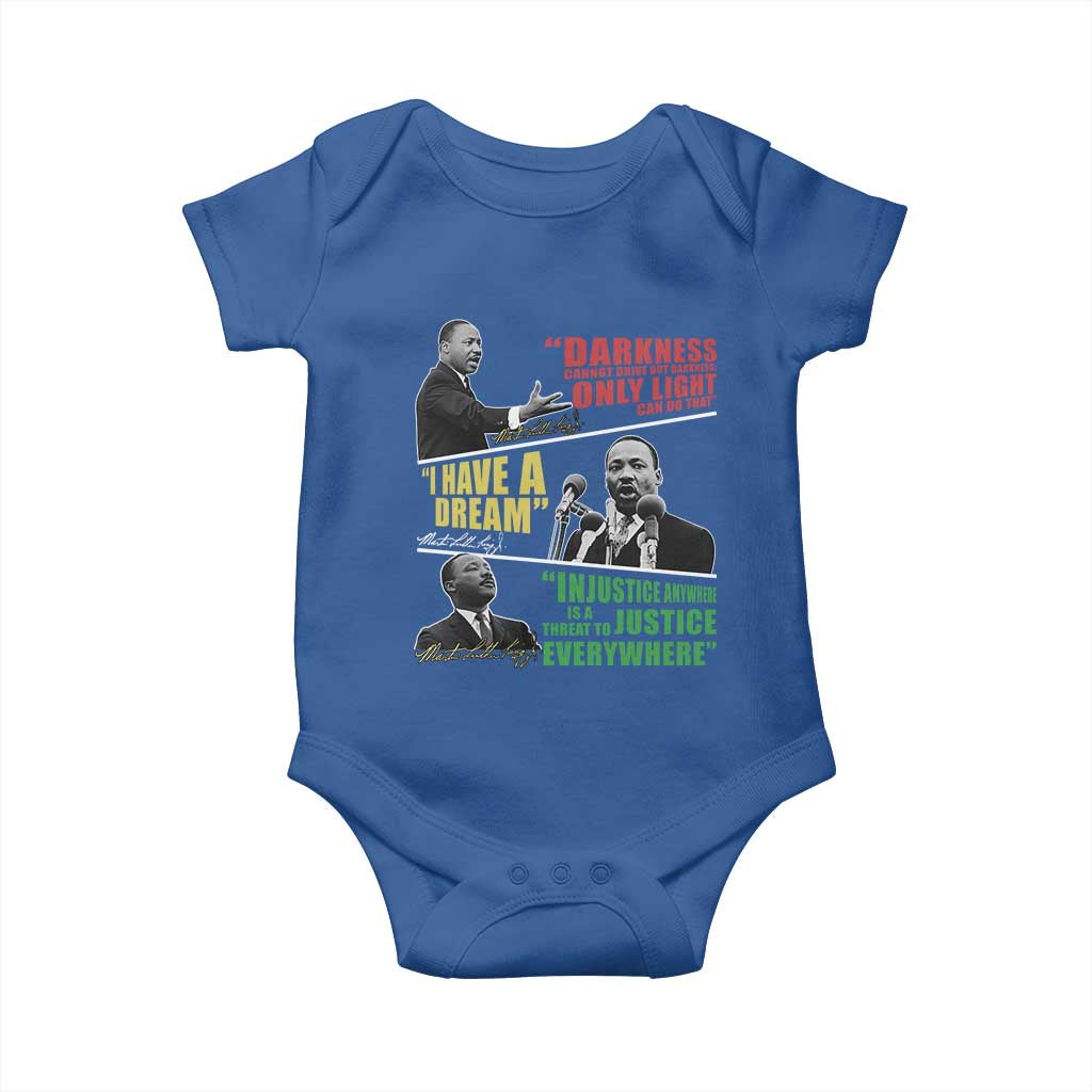 Martin Luther King MLK Quotes Black History Leaders Baby Onesie TS11 Royal Blue Print Your Wear