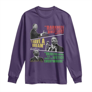 Martin Luther King MLK Quotes Black History Leaders Long Sleeve Shirt TS11 Purple Print Your Wear