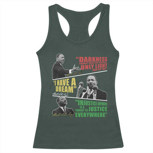 Martin Luther King MLK Quotes Black History Leaders Racerback Tank Top TS11 Dark Forest Green Print Your Wear