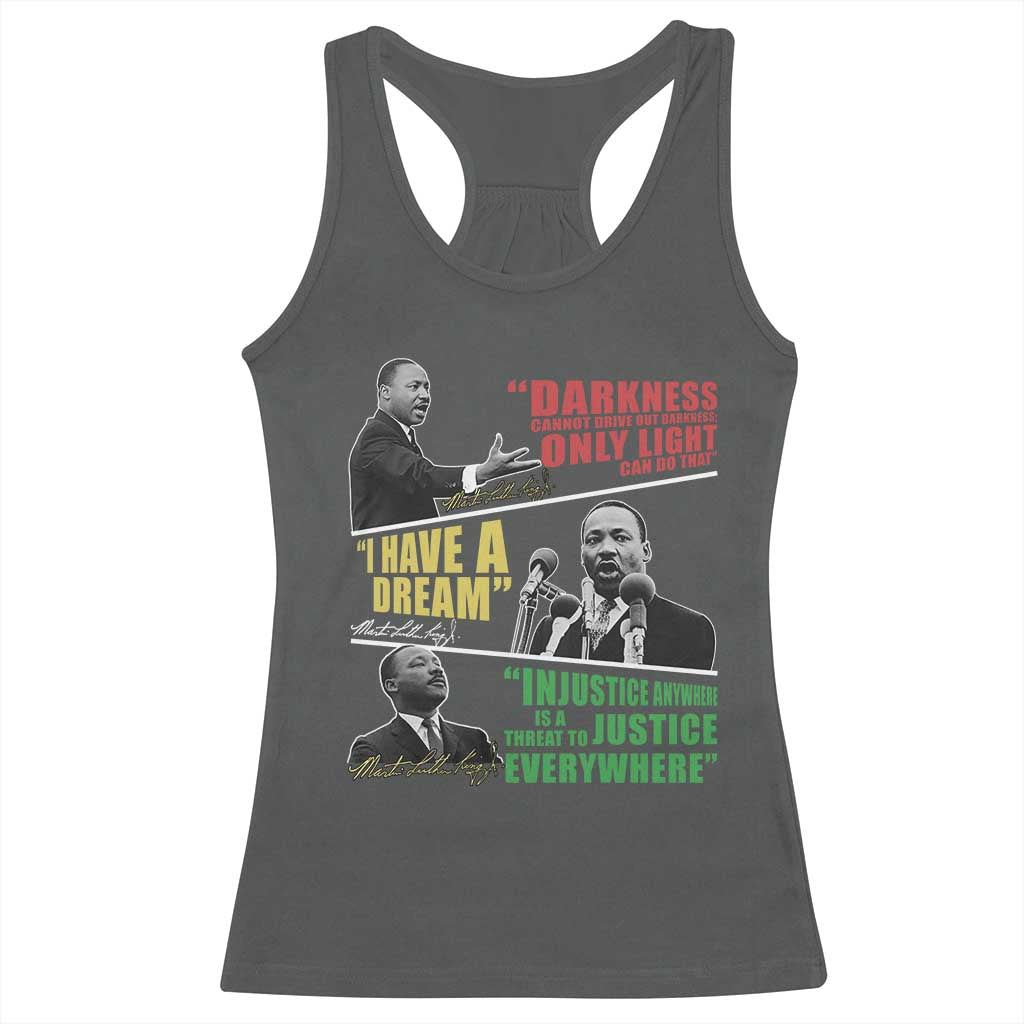 Martin Luther King MLK Quotes Black History Leaders Racerback Tank Top TS11 Dark Heather Print Your Wear