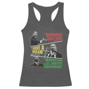 Martin Luther King MLK Quotes Black History Leaders Racerback Tank Top TS11 Dark Heather Print Your Wear
