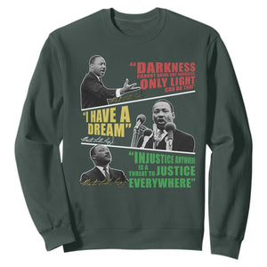 Martin Luther King MLK Quotes Black History Leaders Sweatshirt TS11 Dark Forest Green Print Your Wear