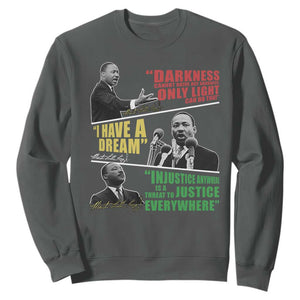 Martin Luther King MLK Quotes Black History Leaders Sweatshirt TS11 Dark Heather Print Your Wear