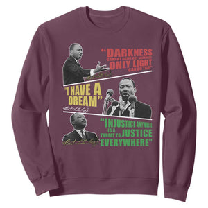 Martin Luther King MLK Quotes Black History Leaders Sweatshirt TS11 Maroon Print Your Wear