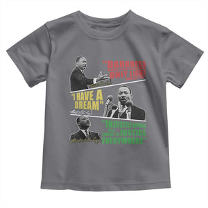 Martin Luther King MLK Quotes Black History Leaders Toddler T Shirt TS11 Charcoal Print Your Wear