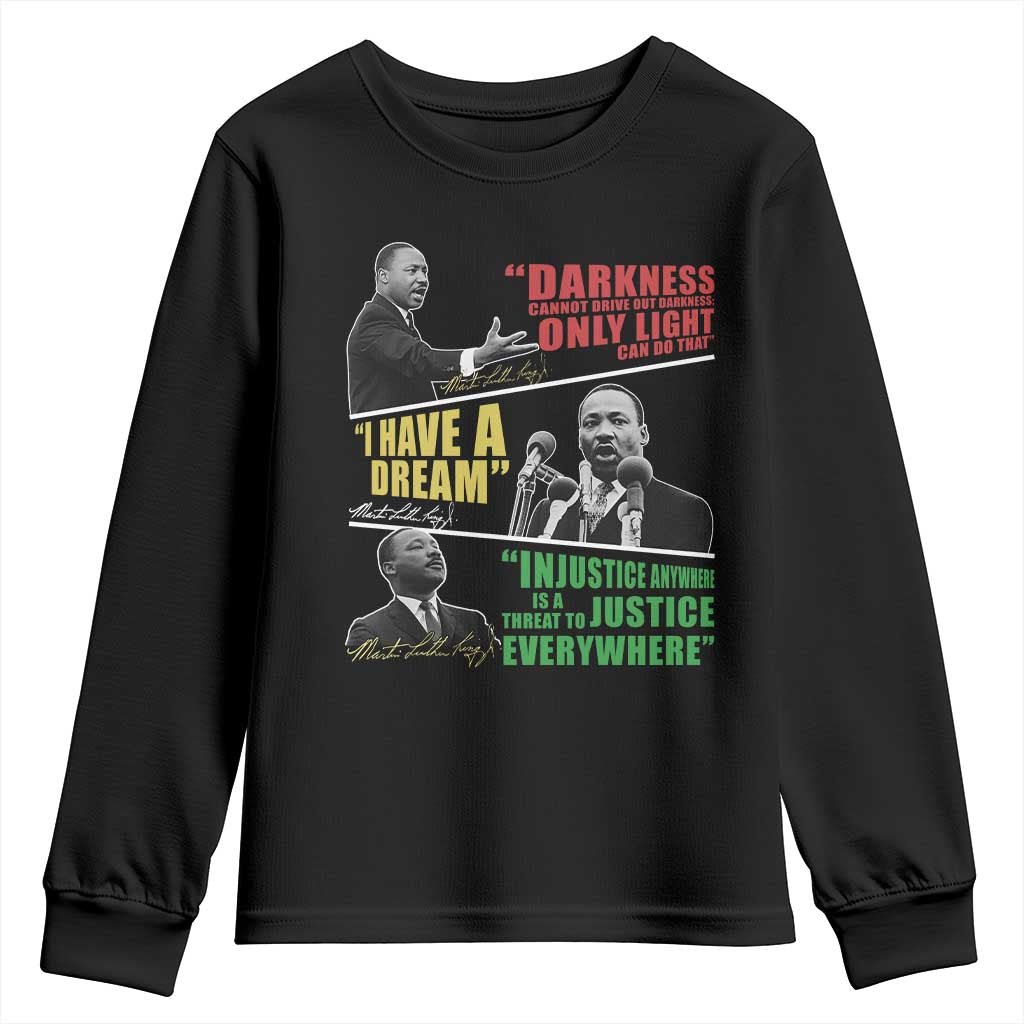 Martin Luther King MLK Quotes Black History Leaders Youth Sweatshirt TS11 Black Print Your Wear