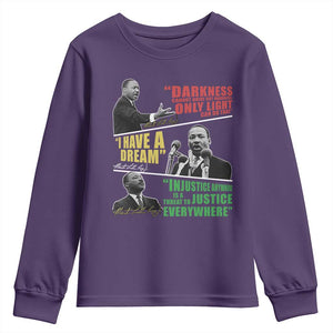 Martin Luther King MLK Quotes Black History Leaders Youth Sweatshirt TS11 Purple Print Your Wear