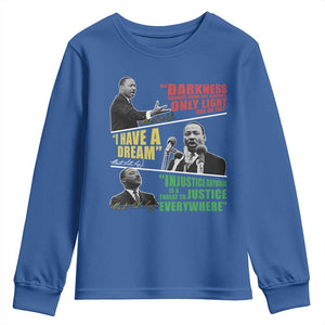 Martin Luther King MLK Quotes Black History Leaders Youth Sweatshirt TS11 Royal Blue Print Your Wear