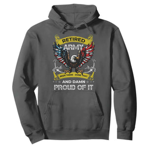 Retired Army Been There Done That And Damn Proud Of It Hoodie Veteran Bald Eagle American Flag TS11 Dark Heather Print Your Wear